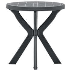 Vidaxl Bistro miza antracitna Ø70 cm plastika