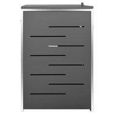Vidaxl Lopa za 4 smetnjake 276,5x77,5x112,5 cm nerjaveče jeklo