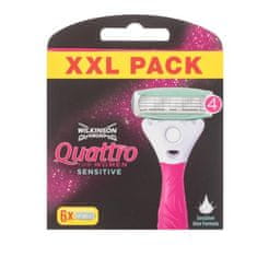 Wilkinson Sword Quattro For Women Sensitive Set nadomestne britvice 6 kos za ženske