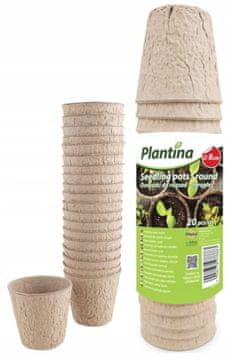shumee Komplet 20 okroglih lončkov za sadike 8 cm Biorazgradljivo in naravno
