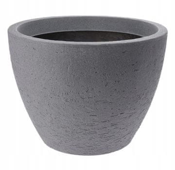 shumee Vrtni lonec okrogel, antracit, imitacija kamna, 60 x 45 cm