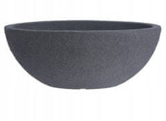 shumee Vrtni lonec, ovalna skleda, antracit, vzorec kamna, 69x39x26,5 cm