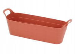 shumee Balkonski lonček za rože z ročaji, plastika, 45x14x11,5 cm, terakota