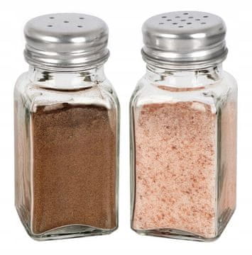 shumee Komplet prozornih steklenih posodic za začimbe za sol in poper