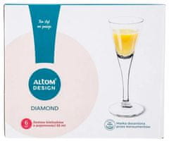 Altom Komplet 6 steklenih kozarcev za liker 55 ml 15 cm