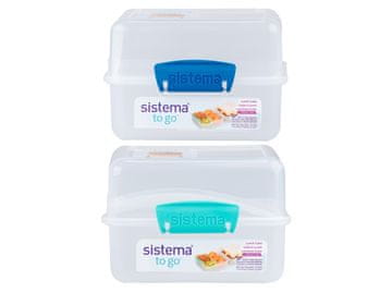 Sistema To Go LunchCube škatla za malico z 2 predaloma, 1,4 l, mešanica barv