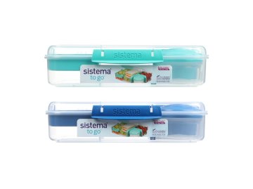 Sistema To Go Bento Ustvariti razdeljeno škatlo za prigrizke s posodo za jogurt in skledo 1,48 l, mešanica barv