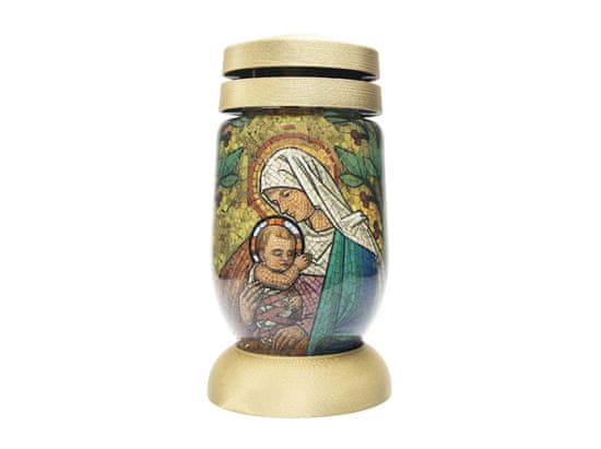 Bolsius Glass 23cm depozit 120g 36h. Mozaik Maria - mešanica barv