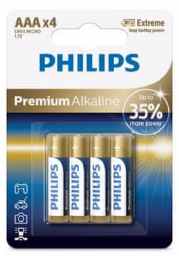 Philips Philipsove baterije 4x AAA (1,5 V), alkalno serijo Premium