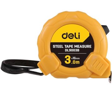 Deli Tools Jekleni merilni trak 3m/16mm EDL9003B (rumen)