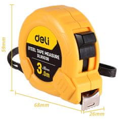 Deli Tools Jekleni merilni trak 3m/16mm EDL9003B (rumen)
