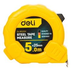 Deli Tools Jekleni merilni trak 5m/25mm EDL9025Y (rumen)