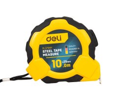 Deli Tools Jekleni merilni trak 10m/25mm EDL3799Y (rumen)
