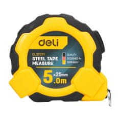 Deli Tools Jekleni merilni trak 5m/25mm EDL3797Y (rumena)
