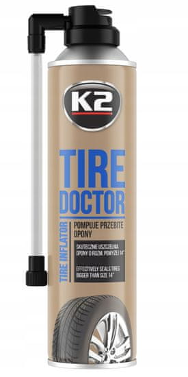 Korbi K2 Tire Doctor, rezervno kolo v spreju, sredstvo za predrte pnevmatike, 535 ml