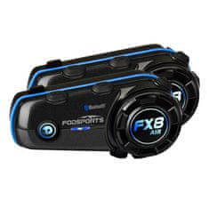 MojPlanet Fodsports FX8 Air motociklistični domofon v dveh paketih (črn)