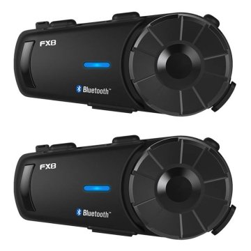 MojPlanet Fodsports FX8 interkom za motorna kolesa v dveh paketih (črn)