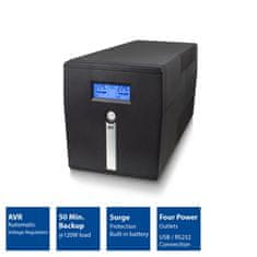 ACT AC2310 Line Interactive LCD 1000VA UPS 2xSchuko, 2xIEC C13, 1000VA, 120W, LCD, USB, AVR