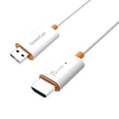 J5CREATE ScreenCast HDMI brezžični zaslonski adapter sprejemnik - zrcaljenje telefona, tablice, prenosnika na HDTV (MiraCast, AirPlay) JVAW56