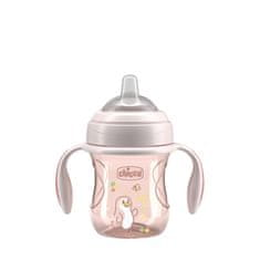 Chicco Prehodni učni lonček z ročaji, roza, 4m+