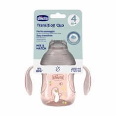 Chicco Prehodni učni lonček z ročaji, roza, 4m+