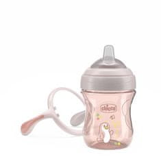 Chicco Prehodni učni lonček z ročaji, roza, 4m+