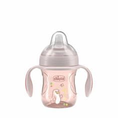 Chicco Prehodni učni lonček z ročaji, roza, 4m+