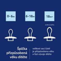 LOVI Dinamični silikonski dudelec Prime 18m+ 2 kosa Kokos/ slonokoščena barva