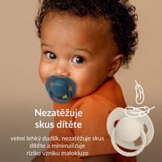 LOVI Dinamični silikonski dudelec Prime 18m+ 2 kosa Kokos/ slonokoščena barva