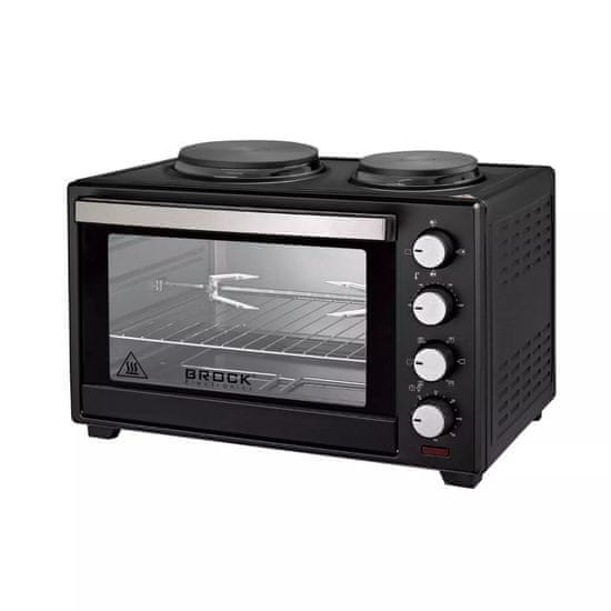 BROCK električna pečica 60l + 2x kuhalnik - TO 6022 BK