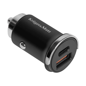 Krüger&Matz Polnilec avto , Quick Charge, 30W, USB-A; USB-C