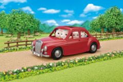 Sylvanian Families Družinski potovalni avtomobil rdeče barve z otroškim vozičkom in avtosedežem
