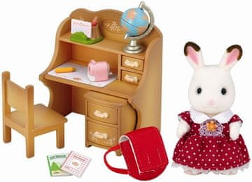 Sylvanian Families Pribor za glodavce "chocolate" - sestra ob pisalni mizi s stolom