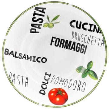 HIT Krožnik za testenine 27 cm z zelenim robom HT-27020606zele