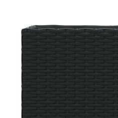 Vidaxl Vrtna korita z 2 loncema 2 kosa črna 72x30x32 cm poli ratan