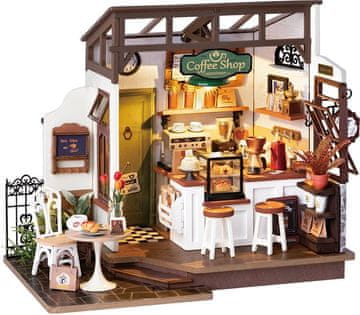 Robotime Rolife DIY House: kavarna Slow Life z razsvetljavo LED