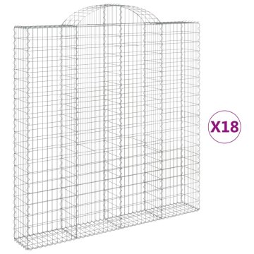 Vidaxl Obokane gabion košare 18kosov 200x30x200/220cm pocinkano železo