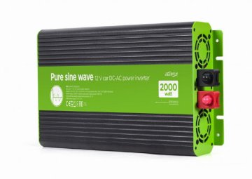 Gembird EG-PWC-PS2000-01 12V čisti sinusni avtomobilski pretvornik DC-AC 2000W, 230V ,USB
