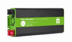 Gembird EG-PWC-PS1000-01 12V čisti sinusni avtomobilski pretvornik DC-AC 1000 W, 230V, USB