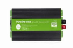 Gembird EG-PWC-PS2000-01 12V čisti sinusni avtomobilski pretvornik DC-AC 2000W, 230V ,USB