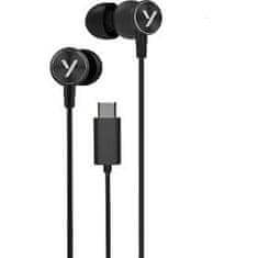 Yenkee YHP 505BK Slušalke USB-C z mikrofonom.