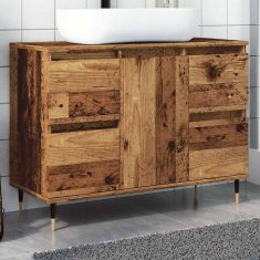 Vidaxl Kopalniška omarica star les 80x33x60 cm inženirski les