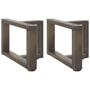 Vidaxl Noge za klubsko mizico v obliki črke T, 2 kosa, črne, 50x25x(30-31) cm, jeklo