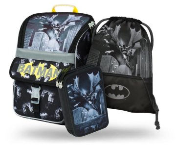 BAAGL Komplet 3 kosov Zippy - Batman Dark City (nahrbtnik, svinčnik, torba)