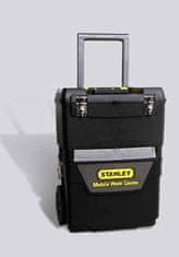 Stanley Stanley 93-968 dvodelna orodna škatla z mobilno delavnico, modularna konstrukcija z organizatorji in transportnimi kolesi.