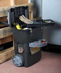 Stanley Stanley 93-968 dvodelna orodna škatla z mobilno delavnico, modularna konstrukcija z organizatorji in transportnimi kolesi.