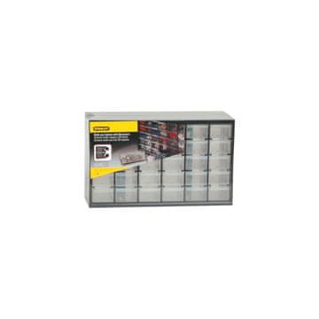 Stanley Stojni organizator Stanley 93-980 z 30 šuflady, trpežna konstrukcija, prozorne šuflade, možnost montaže na steno, dimenzije 365x155x225 mm.