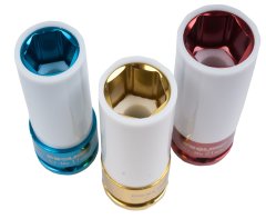 Proline Udarni ključi nasadni 1/2" za alu platišča CrMo, Proline - set z oznakami barv za enostavno ločevanje velikosti