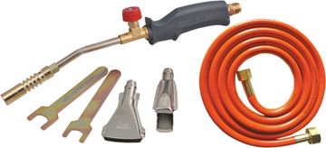 Proline Proline plinski spajkalnik 60041 z dimnikom 17, 22, 40 mm, 2 kW, temperatura plamena do 1850°C, vključuje 2m cev in dodatke.