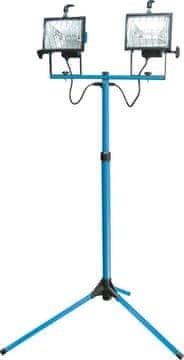MEGA Podvojna halogenska svetilka 2x500W z nastavljivim stojalom, aluminijasto ohišje, črna/rumena, IP44, dolžina kabla 2m
